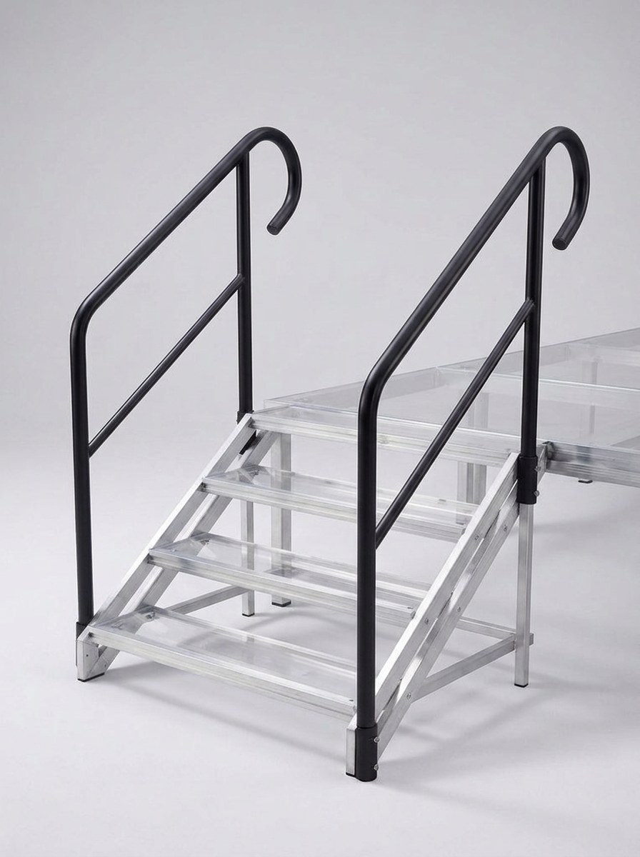 Escalera 4 peldaños transparente